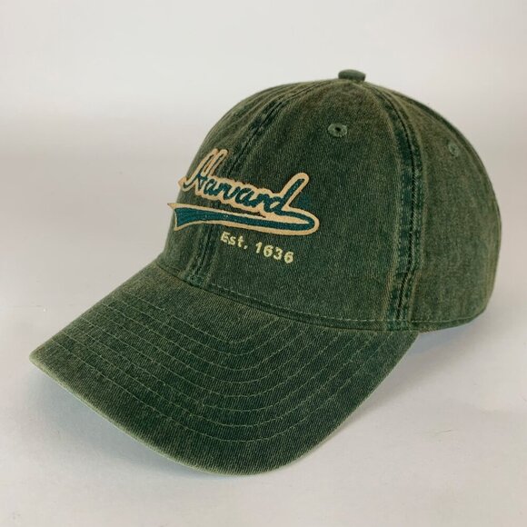Harvard Crimson NCAA Green Legacy Relaxed Fit Strapback Adjustable Hat - Picture 1 of 5